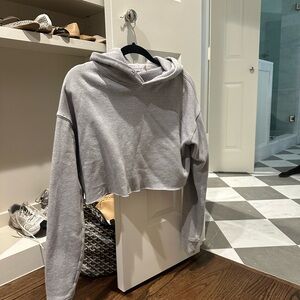 All Yoga Gray Cropped Hoodie